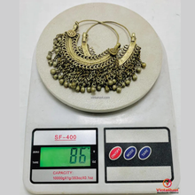 Load image into Gallery viewer, Rustic Kuchi Tribal Hoop Earrings with Bells