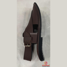 Load image into Gallery viewer, Comfortable Brown Leather Peshawari Sandals: Handmade Classic Men’s Shoes