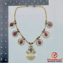 Load image into Gallery viewer, Beaded Chain Coins Pendant Necklace