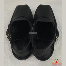 Load image into Gallery viewer, Handmade Premium Black Leather Peshawari Sandals