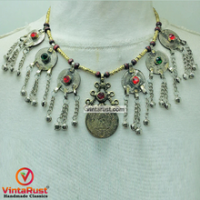 Load image into Gallery viewer, Ethnic Tribal Necklace With Vintage Coins