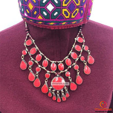 Load image into Gallery viewer, Tribal Multilayers Red Stone Necklace