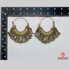 Load image into Gallery viewer, Rustic Kuchi Tribal Hoop Earrings with Bells