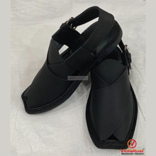 Load image into Gallery viewer, Handmade Premium Black Leather Peshawari Sandals