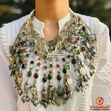 Load image into Gallery viewer, Bohemian Multicolor Kuchi Necklace with Dangling Charms