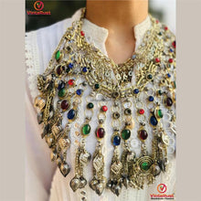 Load image into Gallery viewer, Bohemian Multicolor Kuchi Necklace with Dangling Charms