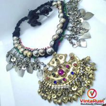 Load image into Gallery viewer, Tribal Kuchi Necklace With Multicolor Glass Stones