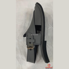 Load image into Gallery viewer, Handmade Dark Grey Leather Peshawari Chappal