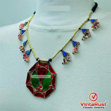 Load image into Gallery viewer, Red and Green Afghan Pendant Necklace