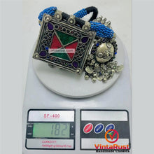 Load image into Gallery viewer, Blue Beaded Necklace With Dangling Pendants