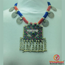 Load image into Gallery viewer, Antique Red and Blue Beaded Necklace