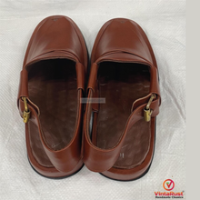 Load image into Gallery viewer, Handcrafted Brown Leather Peshawari Men’s Sandals