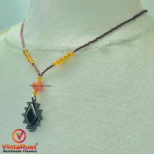 Load image into Gallery viewer, Ethnic Beaded Chain Pendant Necklace