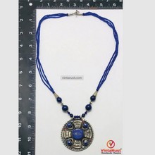 Load image into Gallery viewer, Handmade Lapis Lazuli Stone Beaded Pendant Necklace