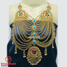 Load image into Gallery viewer, Ethnic Golden Maasive Multilayers Bib Necklace