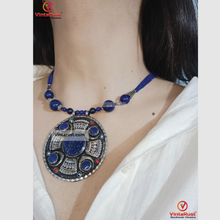 Load image into Gallery viewer, Handmade Lapis Lazuli Stone Beaded Pendant Necklace