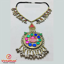 Load image into Gallery viewer, Antique Beaded Chain Pendant Necklace