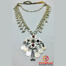 Load image into Gallery viewer, Long Two Layers Silver Pendant Necklace