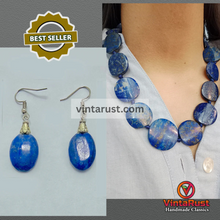 Load image into Gallery viewer, Black Friday Handmade Lapis Lazuli Necklace and Earrings