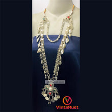 Load image into Gallery viewer, Long Two Layers Silver Pendant Necklace