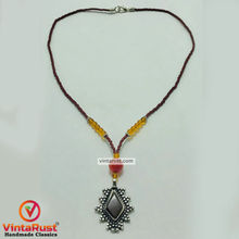 Load image into Gallery viewer, Ethnic Beaded Chain Pendant Necklace