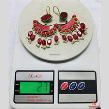 Load image into Gallery viewer, Long Dangle Red Earrings: Boho Festival Earrings Gift