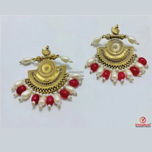 Load image into Gallery viewer, Kuchi Golden Tone Earrings With Multicolor Beads and Stones