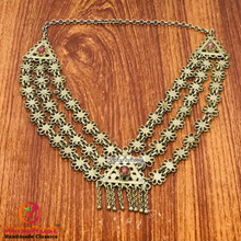 Load image into Gallery viewer, Afghan Multilayer Bib Kuchi Necklace