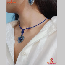 Load image into Gallery viewer, Genuine Royal Blue Lapis Lazuli Heart Shape Stone Necklace