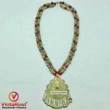 Load image into Gallery viewer, Vintage Metal Beaded Long Chain Pendant Necklace
