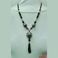 Load image into Gallery viewer, Artisan Black Boho Pendant Necklace