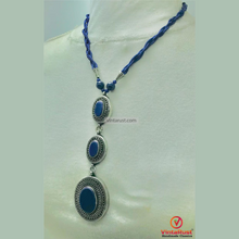 Load image into Gallery viewer, Lapis Lazuli Necklace with Triple Pendants