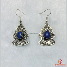 Load image into Gallery viewer, Turkman Lapis Lazuli Lightweight Dangle Earrings