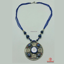 Load image into Gallery viewer, Handmade Lapis Lazuli Stone Beaded Pendant Necklace