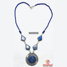 Load image into Gallery viewer, Long Chain Lapis Lazuli Pendant Necklace
