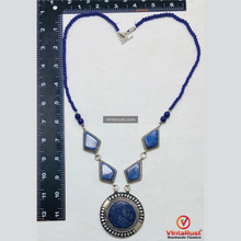 Load image into Gallery viewer, Long Chain Lapis Lazuli Pendant Necklace