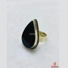 Load image into Gallery viewer, Black Onyx Stone Ring: Unisex Adjustable Rings For Gift