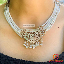 Load image into Gallery viewer, Handmade White Pearls Beaded Chain Necklace