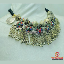 Load image into Gallery viewer, Boho Statement Choker Necklace: Multicolor Afghan Tribal Design