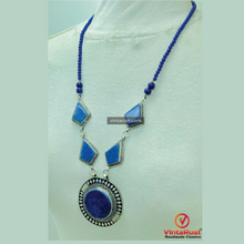 Load image into Gallery viewer, Long Chain Lapis Lazuli Pendant Necklace