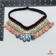 Load image into Gallery viewer, Handmade Coral and Lapis Stone Choker Necklace