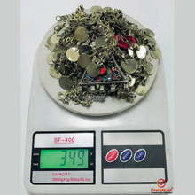 Load image into Gallery viewer, Handmade Kuchi Bib Necklace: Afghan Silver Tribal Jewelry