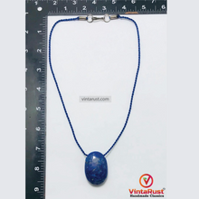 Load image into Gallery viewer, Lapis Lazuli Gemstone Oval Shape Pendant Necklace