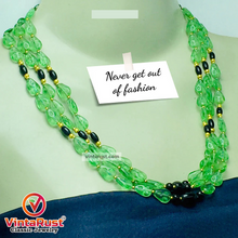 Load image into Gallery viewer, Green Glass Stones Multilayers Beaded Necklace