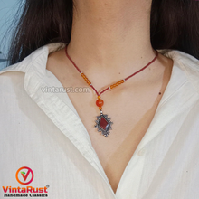 Load image into Gallery viewer, Ethnic Beaded Chain Pendant Necklace