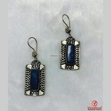 Load image into Gallery viewer, Boho Chic Lapis Lazuli Drop Earrings