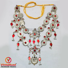 Load image into Gallery viewer, Multilayers Coins Necklace With Red Glass Stone