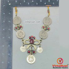 Load image into Gallery viewer, Handmade Tribal Coins Choker With Stones