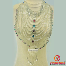 Load image into Gallery viewer, Vintage Multilayers Bib Necklace With Dangling Pendant