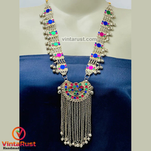 Load image into Gallery viewer, Vintage Silver Pendant Necklace With Long Bells